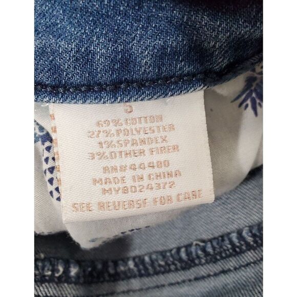 Tinseltown Denim Couture Junior's Distressed Raw Hem Denim Jean Mini Skirt Sz 5 - Picture 5 of 11